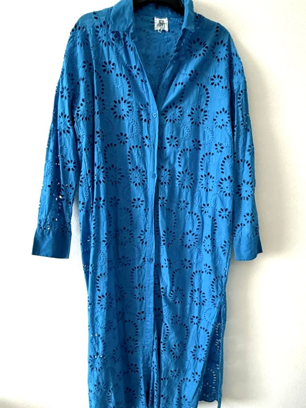 dRA Los Angeles Women's Shirt Dress 100% Cotton Blue Eyelet S NWOT